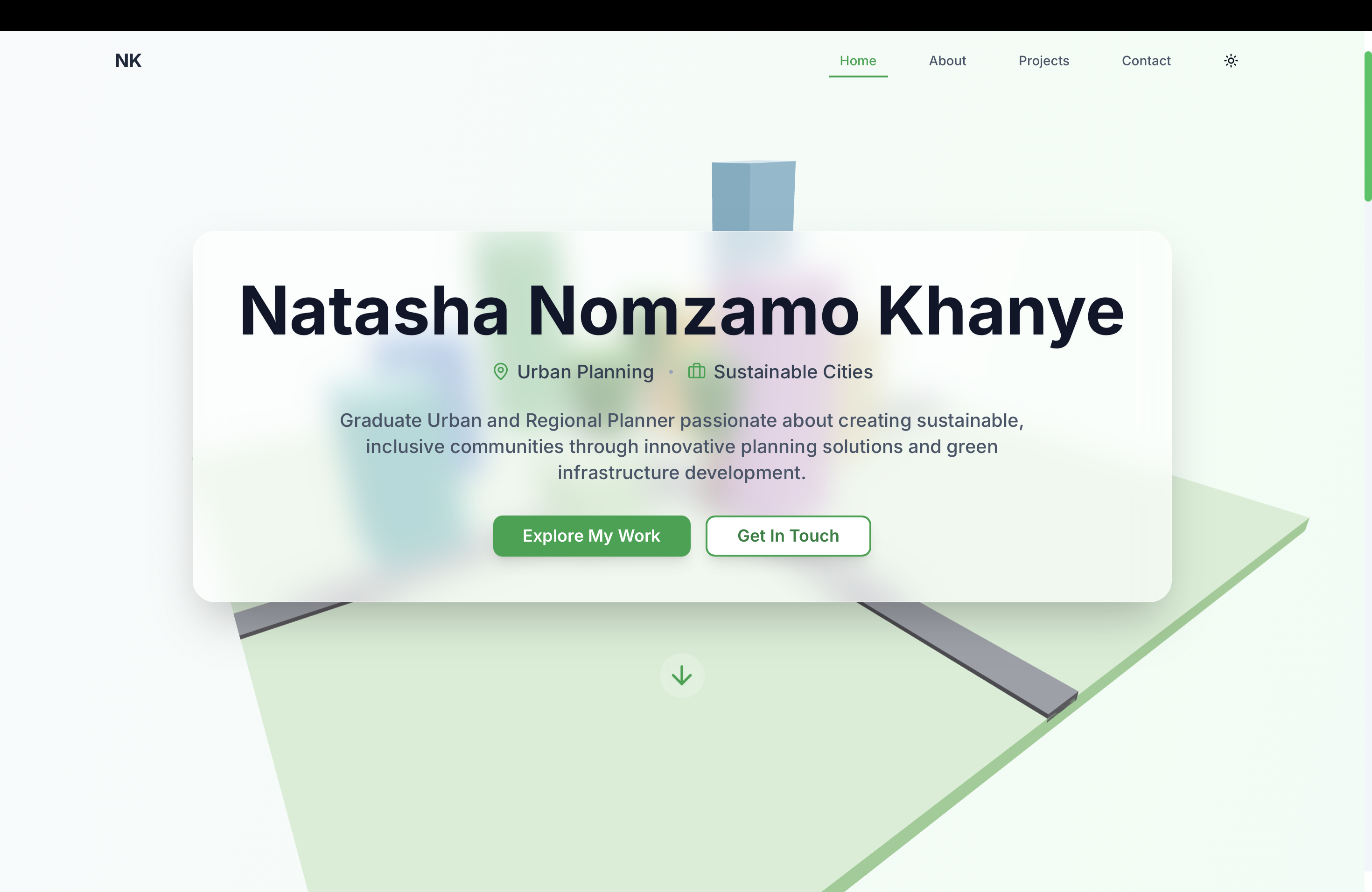 Nomzamo Khanye website homepage